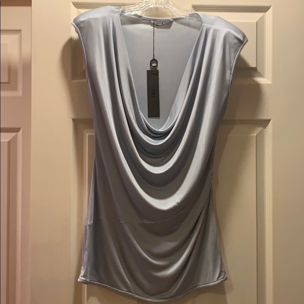 Black Halo Sleeveless drape Neck blouse